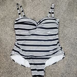 Plus Size Catalina Black & White One Piece Swimsuit